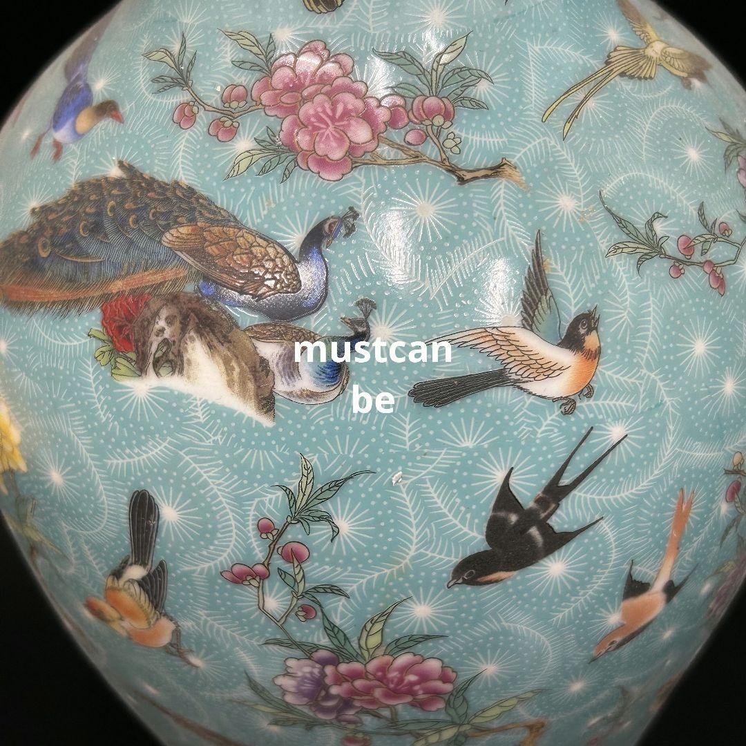 大清百鳥朝鳳大花瓶 賞瓶 景徳鎮 陶磁器 装飾品 現代工芸品 美術品 置物