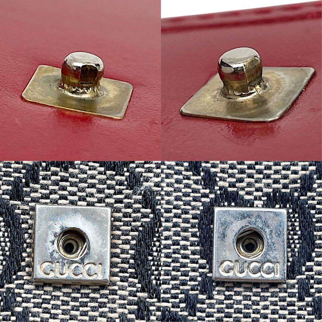 【鑑定済】美品・GUCCI グッチ　キャンバス　赤　ベージュ　GG総柄