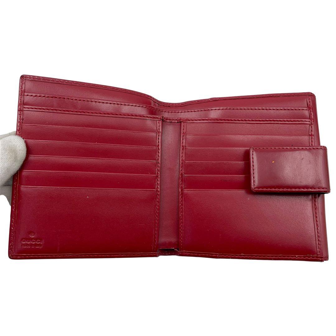 【鑑定済】美品・GUCCI グッチ　キャンバス　赤　ベージュ　GG総柄