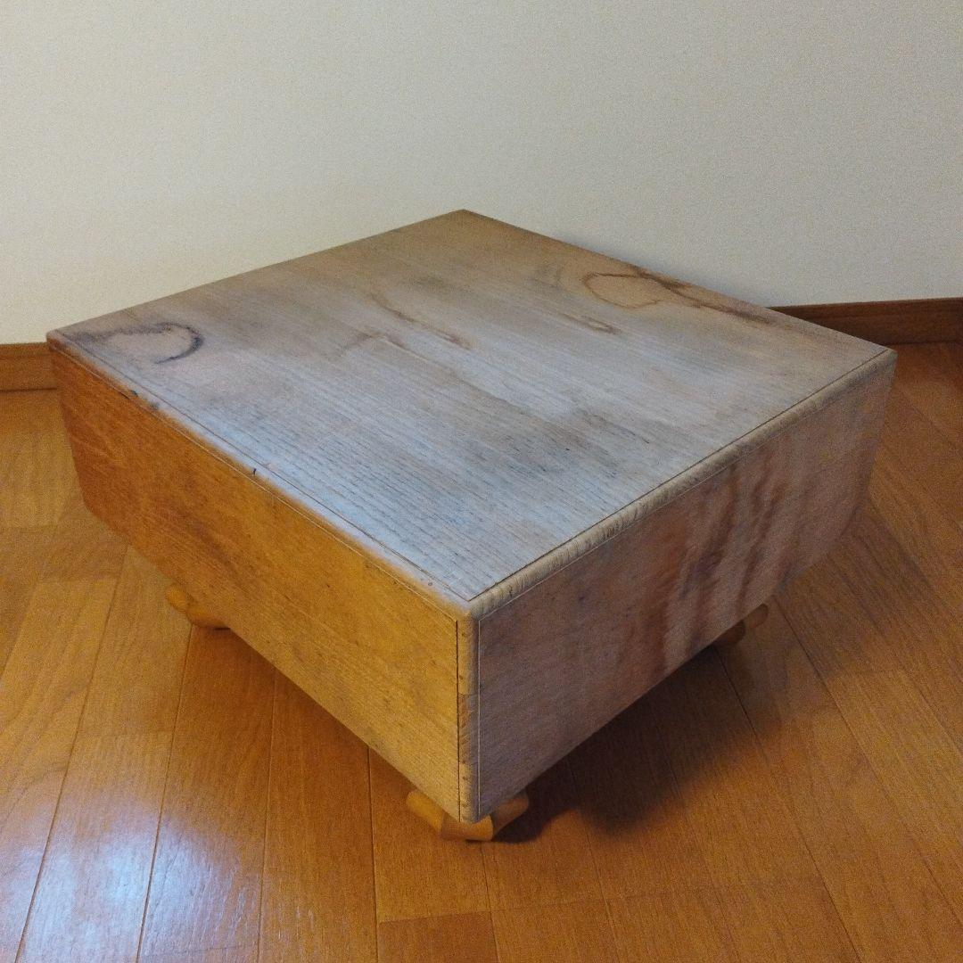 囲碁盤 柾目 脚付 へそ有 碁盤 厚さ15cm 天然木 ※木製カバー付 ①