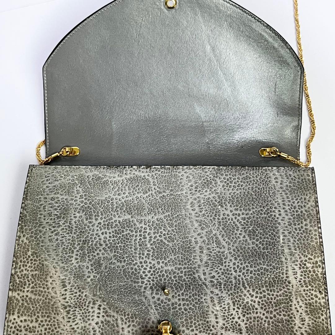 美品✨香鳥屋 エレファントレザー 象革 チェーンバッグ