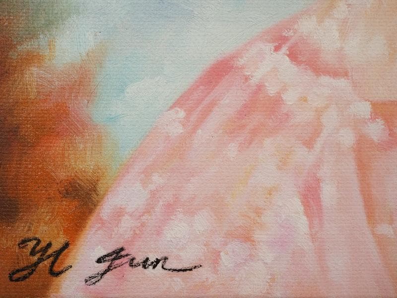 人物画　油絵　浜辺順　F6号　オフェーリア・冬　額付き　手描き　肉筆