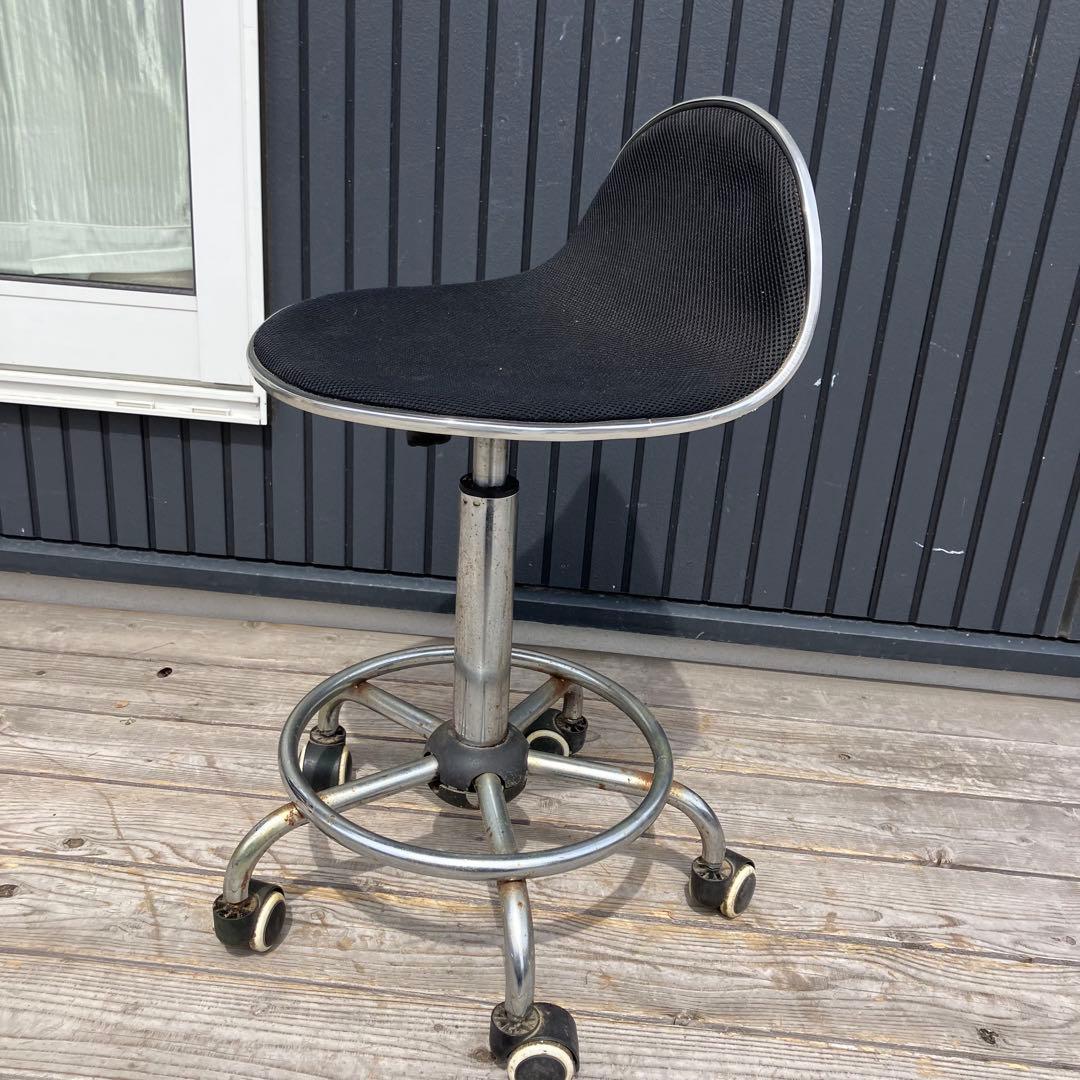 インダストリアル 工業系 回転式スツール ワークチェア キャスター付き