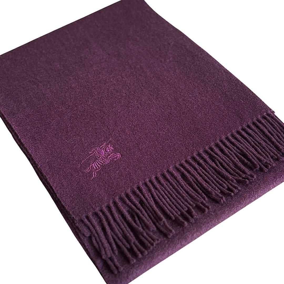 BURBERRY カシミヤ100% スコットランド製 マフラー ホースマーク刺繍