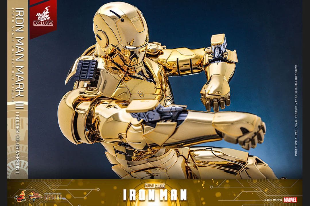 アイアンマン 1/6スケールフィギュア　アイアンマン・マーク3（ゴールドカラー）