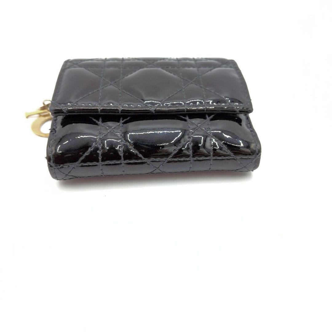 ディオール　エナメル　ロータスウォレット　カナージュ　財布