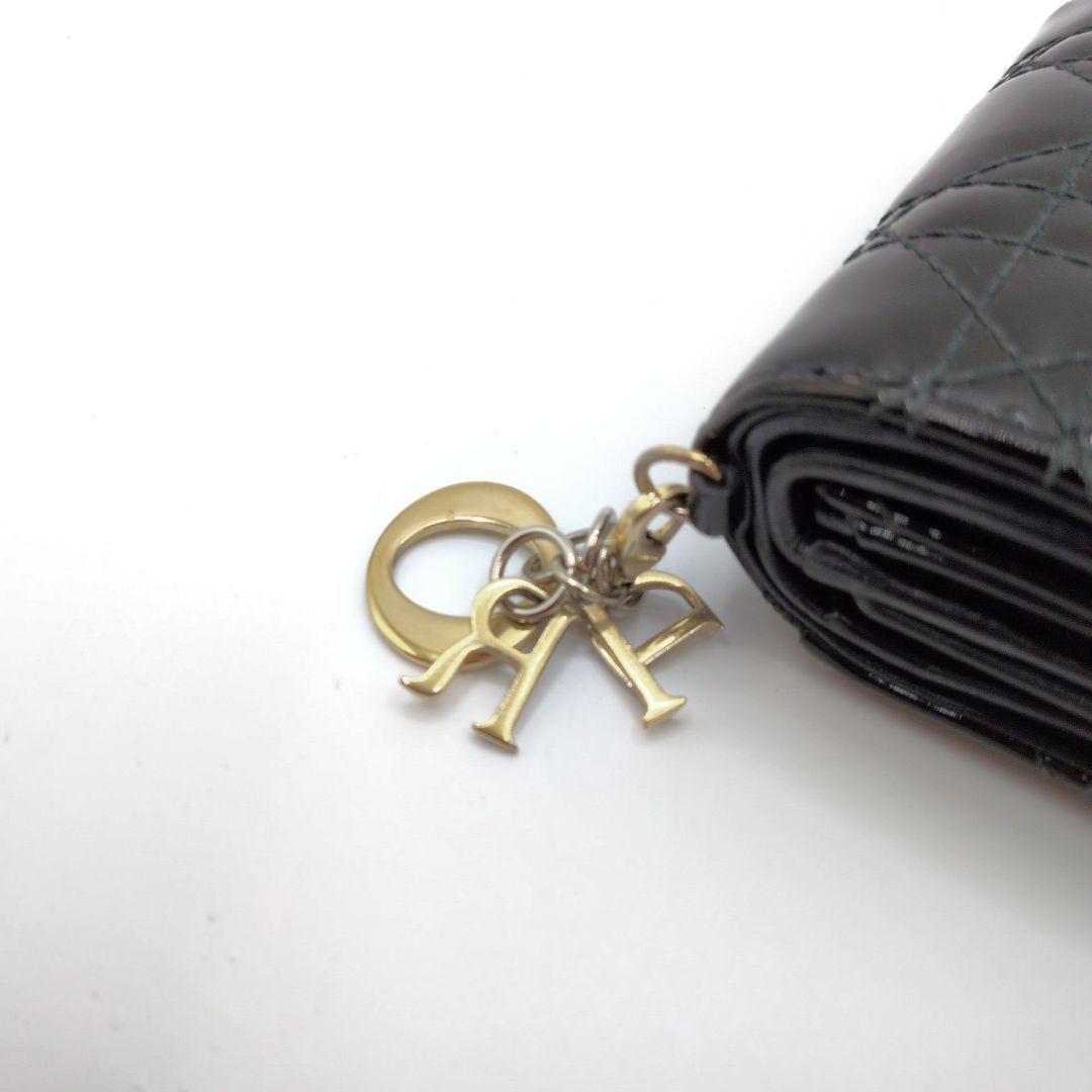 ディオール　エナメル　ロータスウォレット　カナージュ　財布