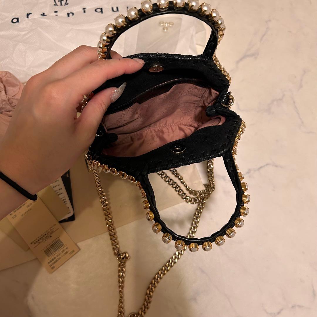 【新品】STELLA McCARTNEY ブラックパーティーバッグ　ファラベラ