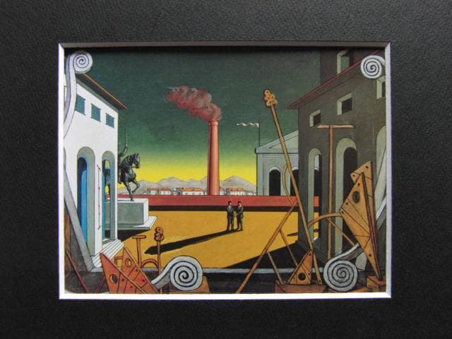 ジョルジョ・デ・キリコ、【大勝負（イタリア広場）】、希少画集画