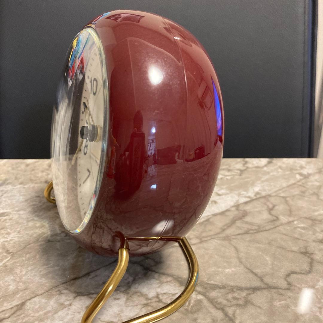 アルネ ヤコブセン ステーション テーブルクロック　バーガンディ