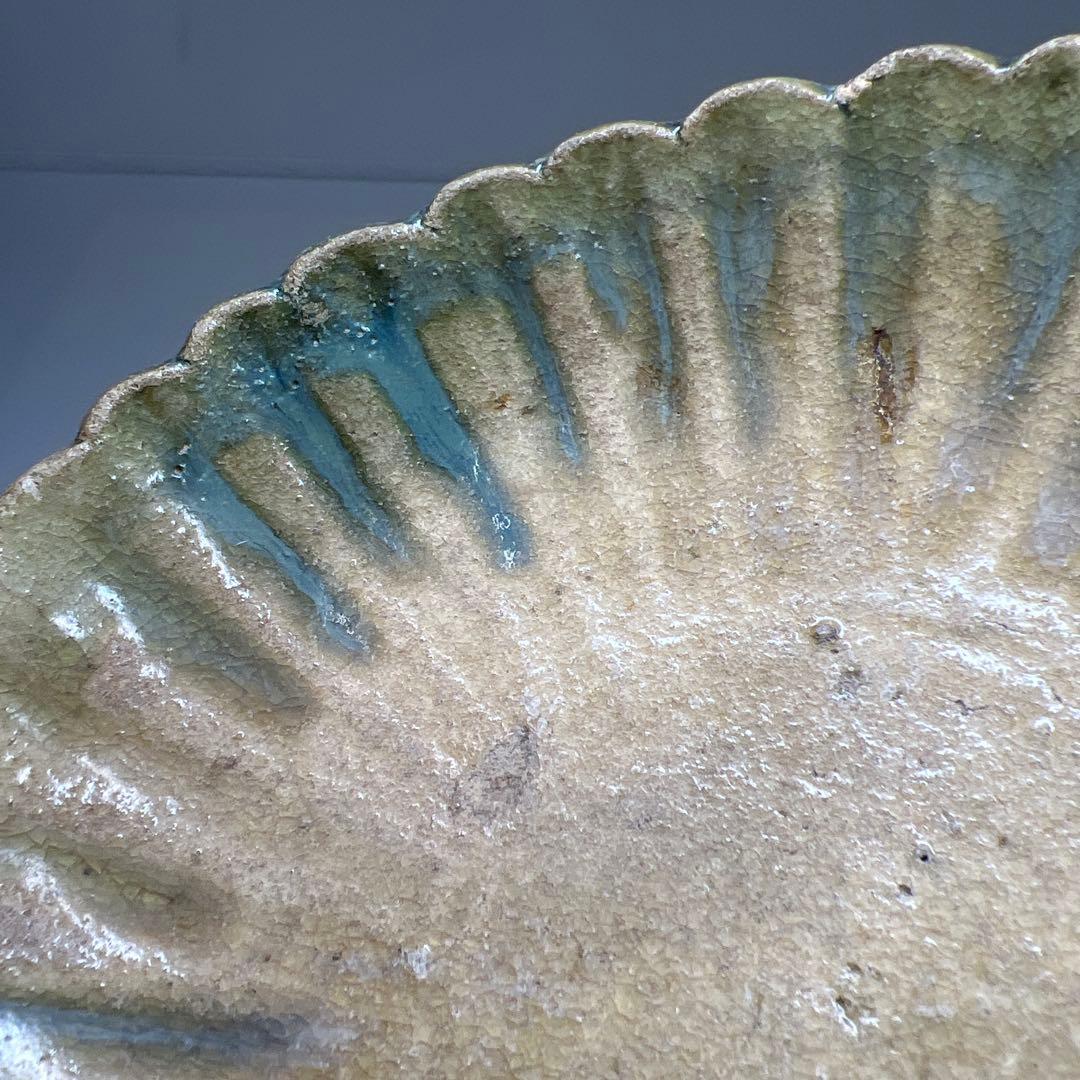 桃山時代　古織部皿3枚　幅約13㎝ 東Y7-0603①