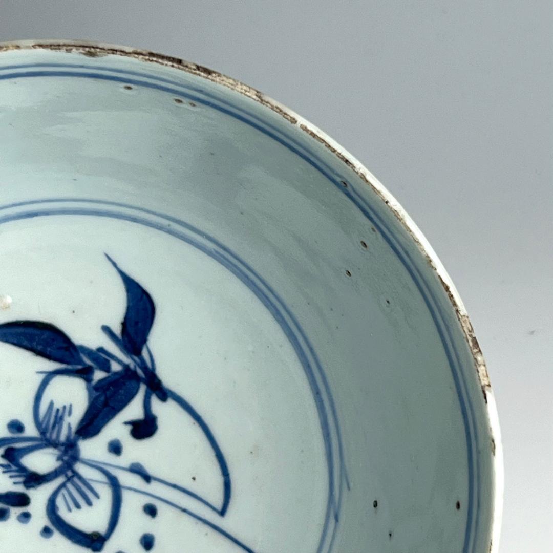 古染付 文章星菓子器 鉢 明時代 中国古玩 中国美術 唐物骨董 A850