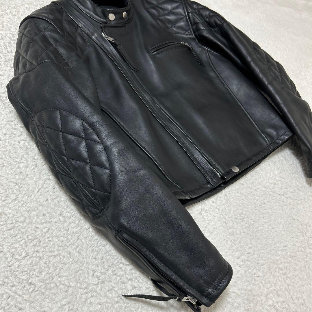 KADOYA⭐︎M カドヤ レザーライダースジャケット シングル 牛革 パテット