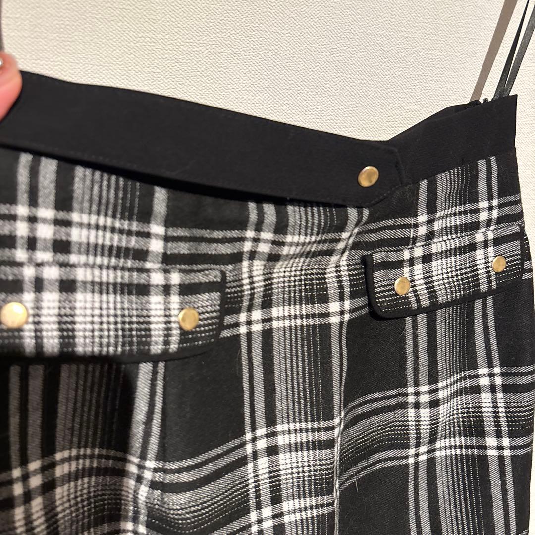 glossy チェック×レザーセットアップキャバドレス S