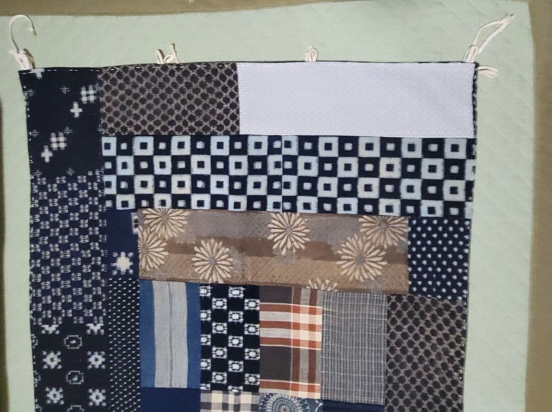 藍染め　古布　木綿　芸術　高級手芸品　155 × 98cm　壁掛け