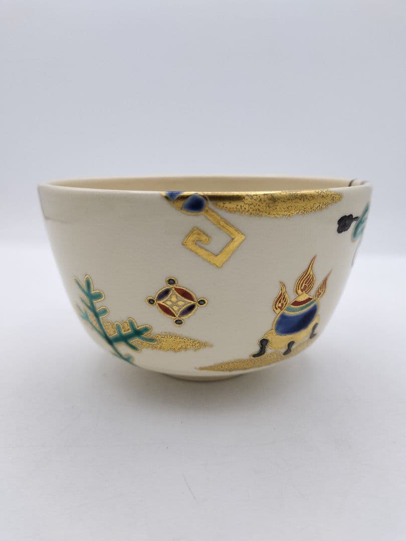 c442 茶碗 仁清写 宝尽 平安御室窯 木箱 茶道具 古物