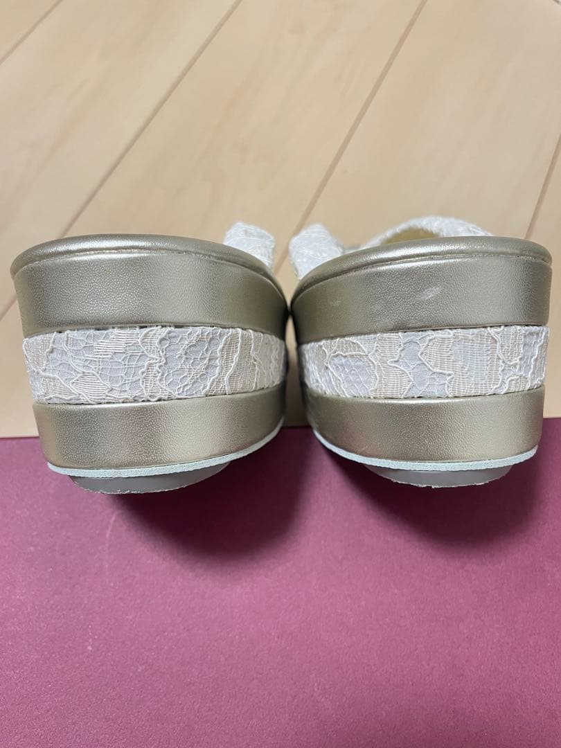 チョコ 和装 草履バッグセット レース 白 金 ゴールド ホワイト