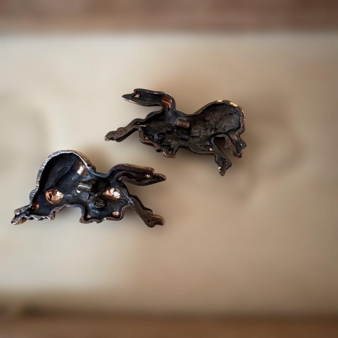 古美術　骨董品　刀装具 跳馬 野馬図目貫 無銘