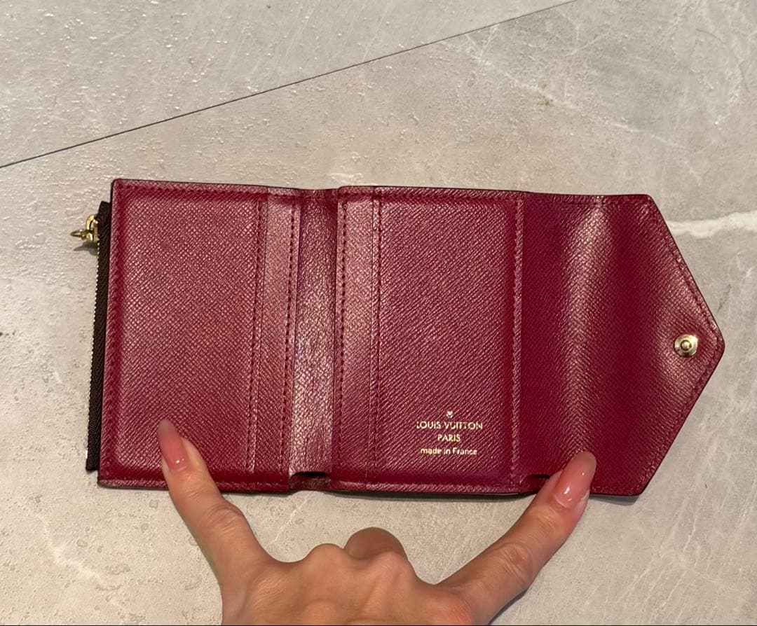 Louis Vuitton 三つ折り財布 ブラウン/レッド