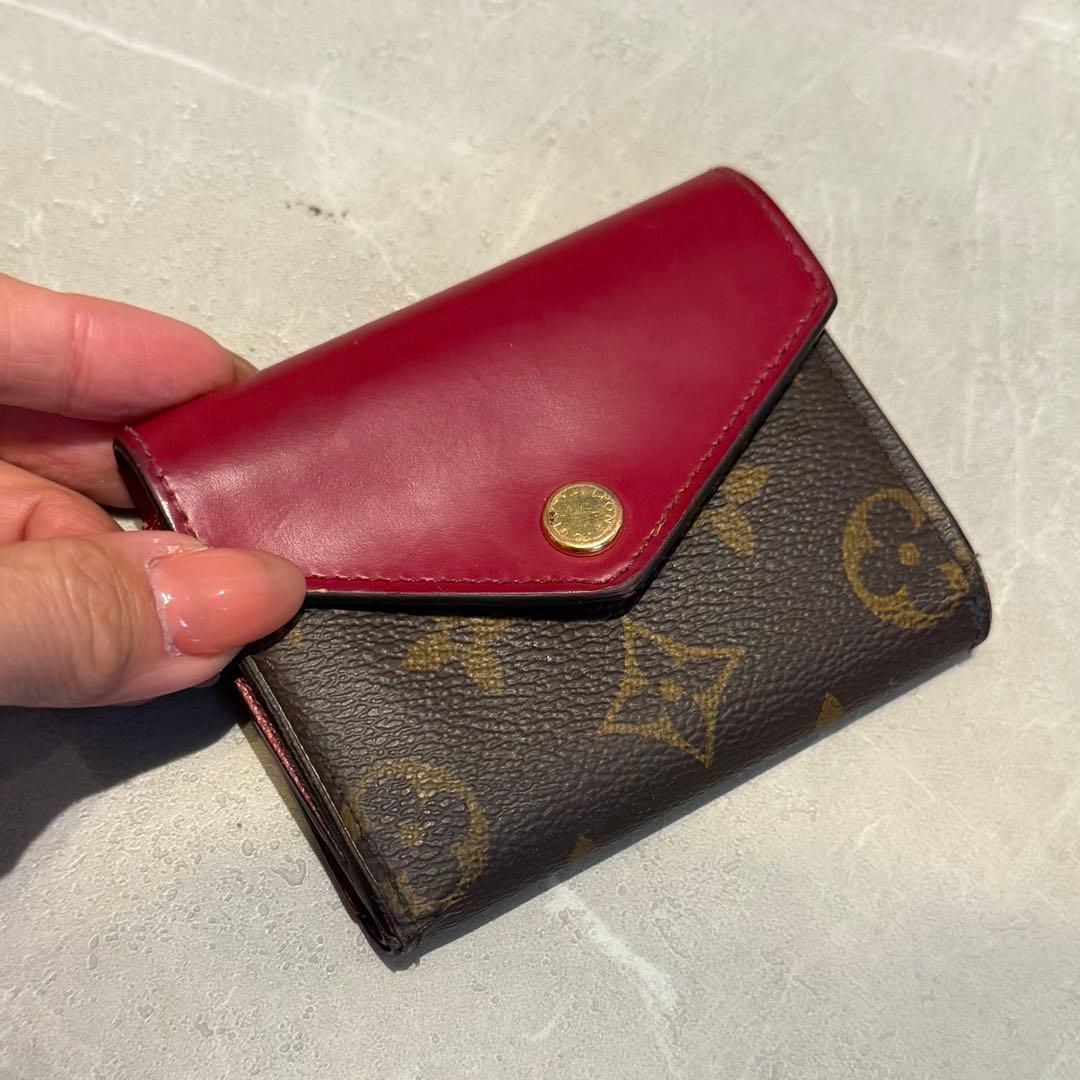 Louis Vuitton 三つ折り財布 ブラウン/レッド