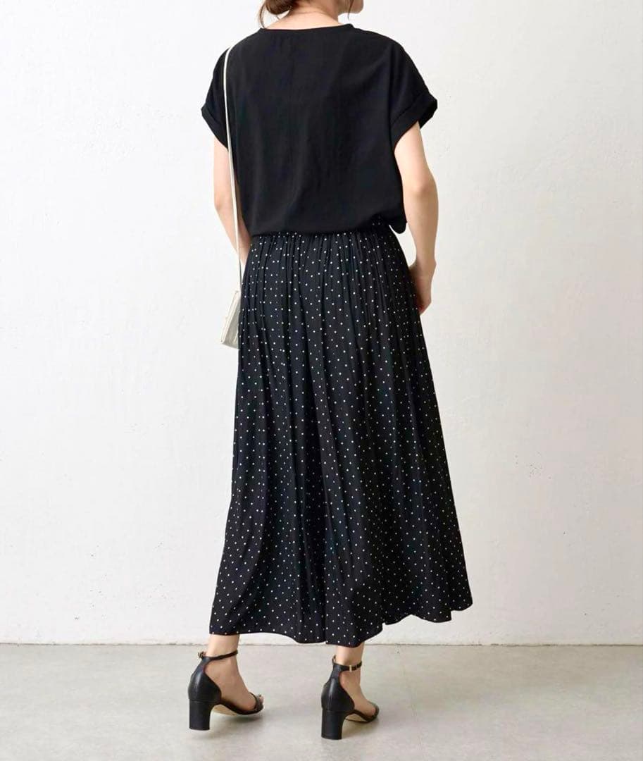 BEARDSLEY ドット柄 ロングスカート　キュロット　ブラック