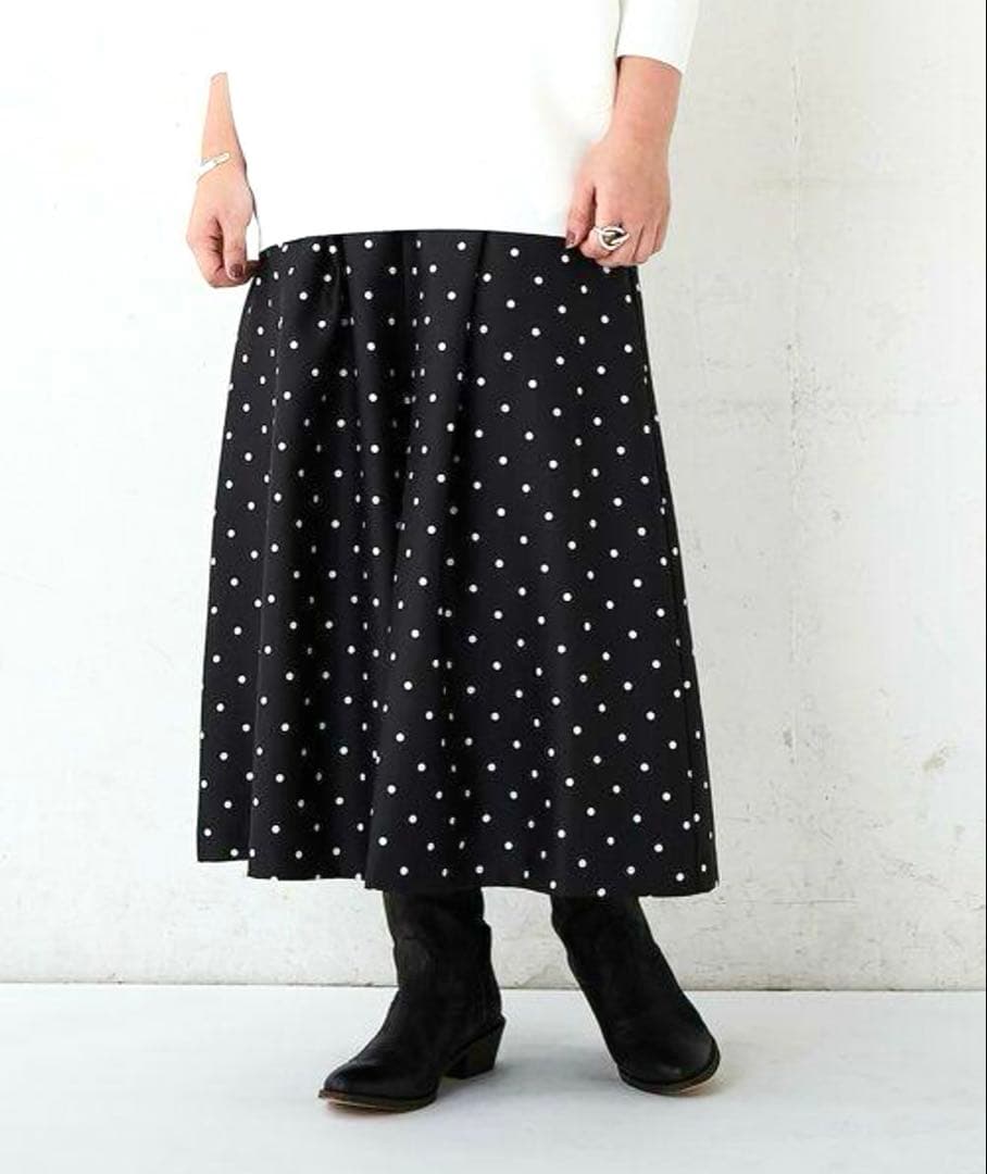 BEARDSLEY ドット柄 ロングスカート　キュロット　ブラック
