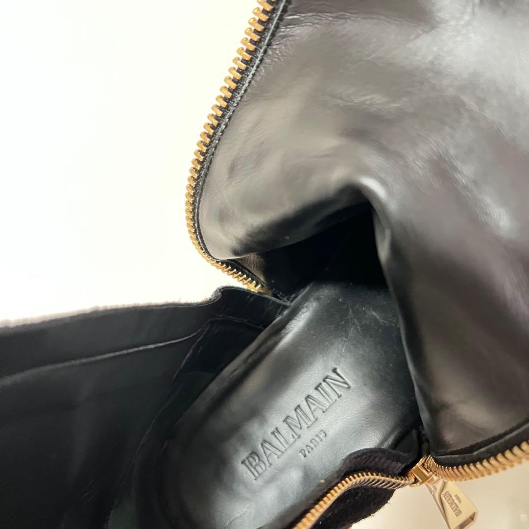 BALMAIN バルマン 41 スエードブーツ サイドジップ 黒 ブラック