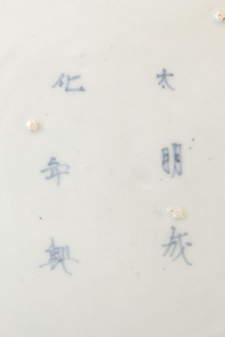 No5146 古伊万里　大明成化年製　染付花鳥文大皿　直径47cm 送料無料