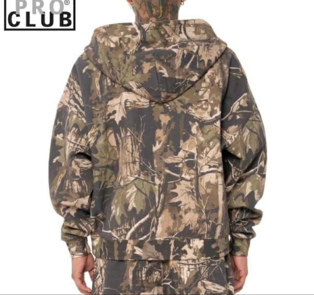 期間限定セール　PRO CLUB カモフラージュ フード付きパーカー