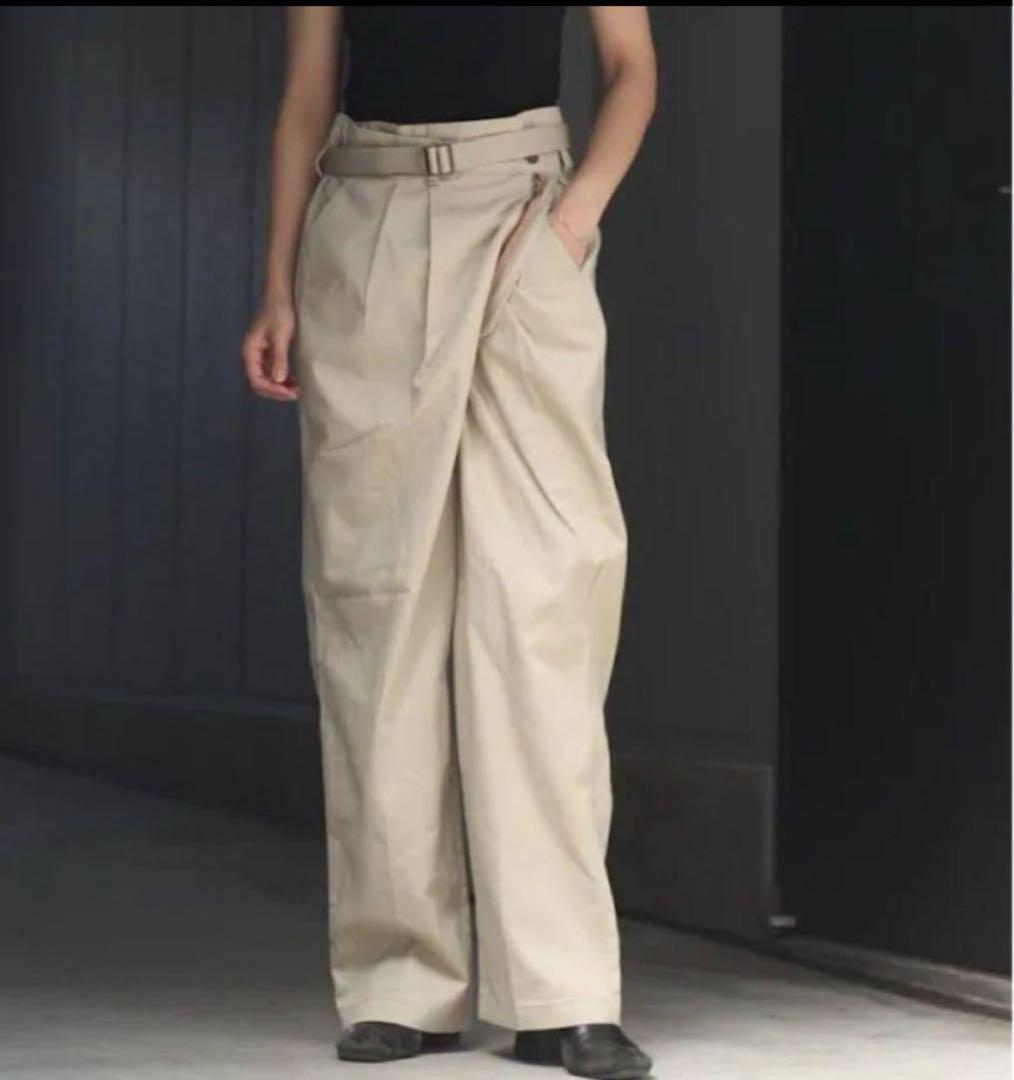 MAISON EUREKA ベージュ ワイドパンツ