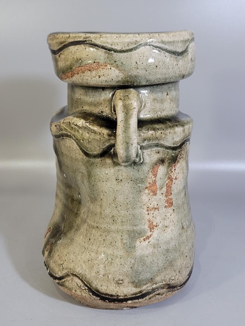 茶道具 伊賀 双耳 花生 古美術 DT403