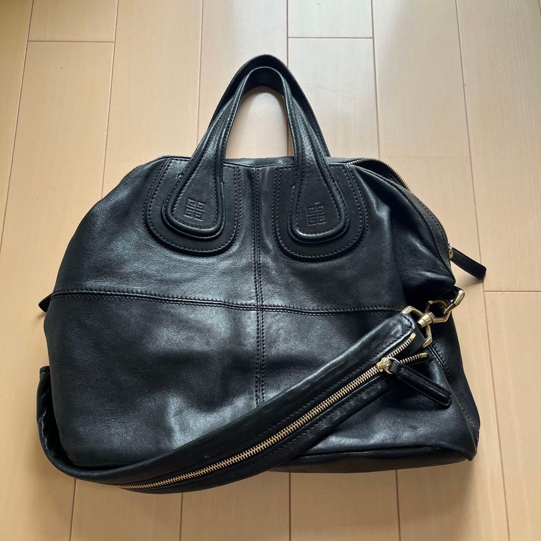 【goki】ブラックレザー 2wayショルダーバッグ