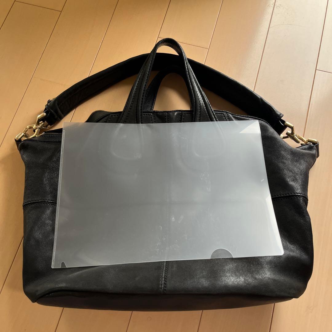 【goki】ブラックレザー 2wayショルダーバッグ