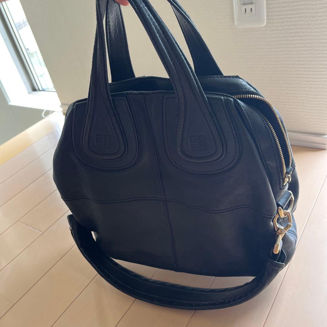 【goki】ブラックレザー 2wayショルダーバッグ