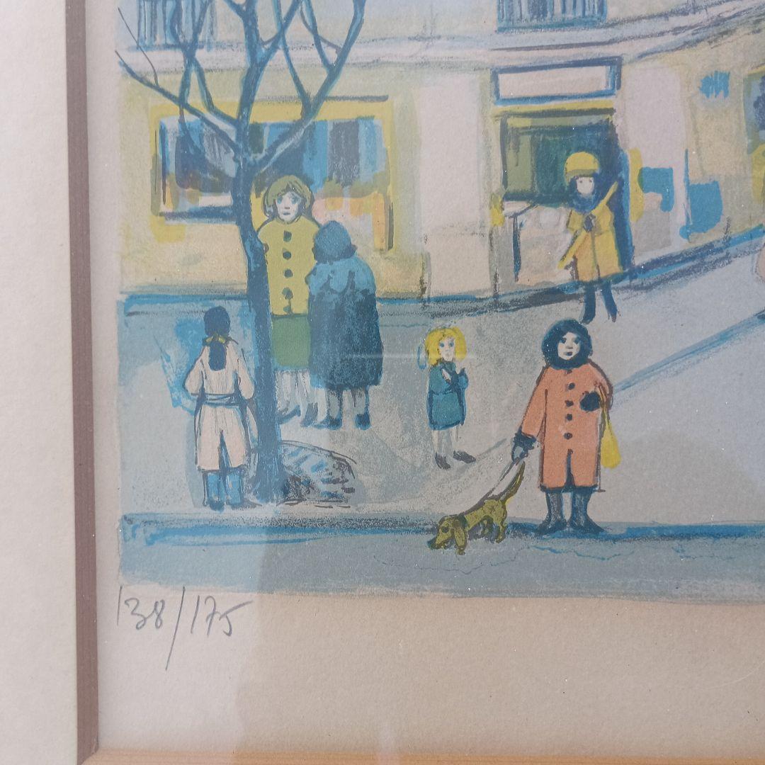 3518）ナタリーシャブリエ　リトグラフ　外国風景　額装