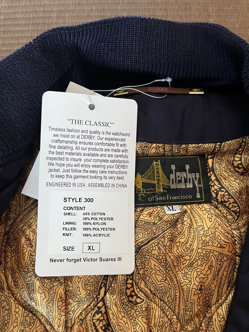 新品 ダービーオブサンフランシスコ indigo XLサイズ ダービージャケット