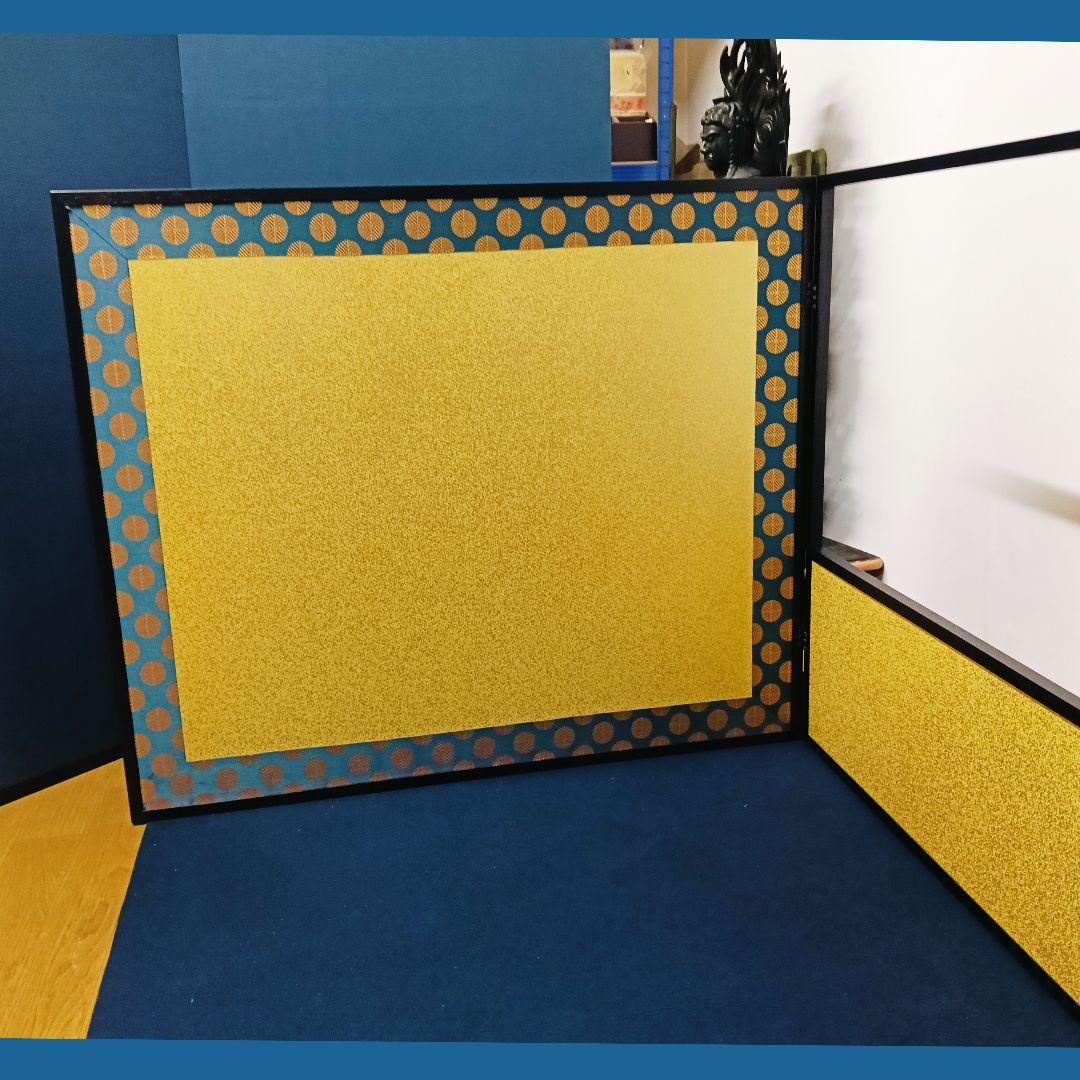 AN38 風呂先屏風 江戸間 片落とし 金砂子 銀砂子 リバーシブル 美品茶道具