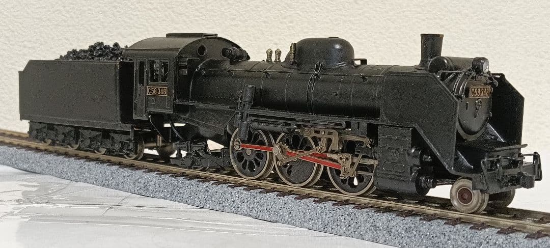 HOゲージ 宮沢模型 Ｃ58蒸気機関車、メンテナンス済、走行します。