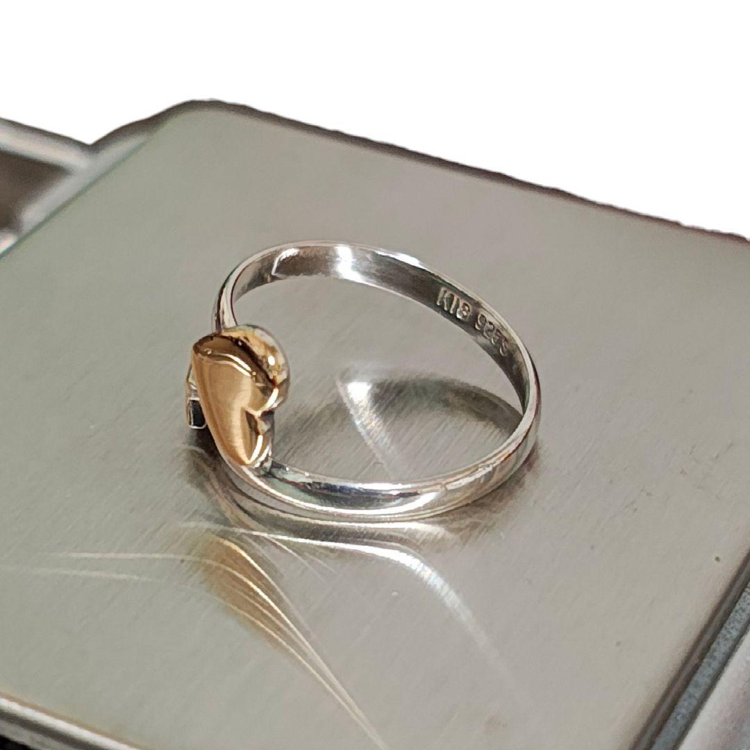 K18/925S刻印　スター/ハートリング　9号