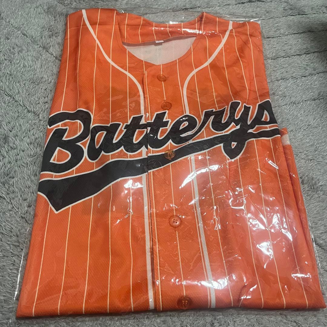 バッテリィズ ベースボールシャツ オレンジ サイズＬ