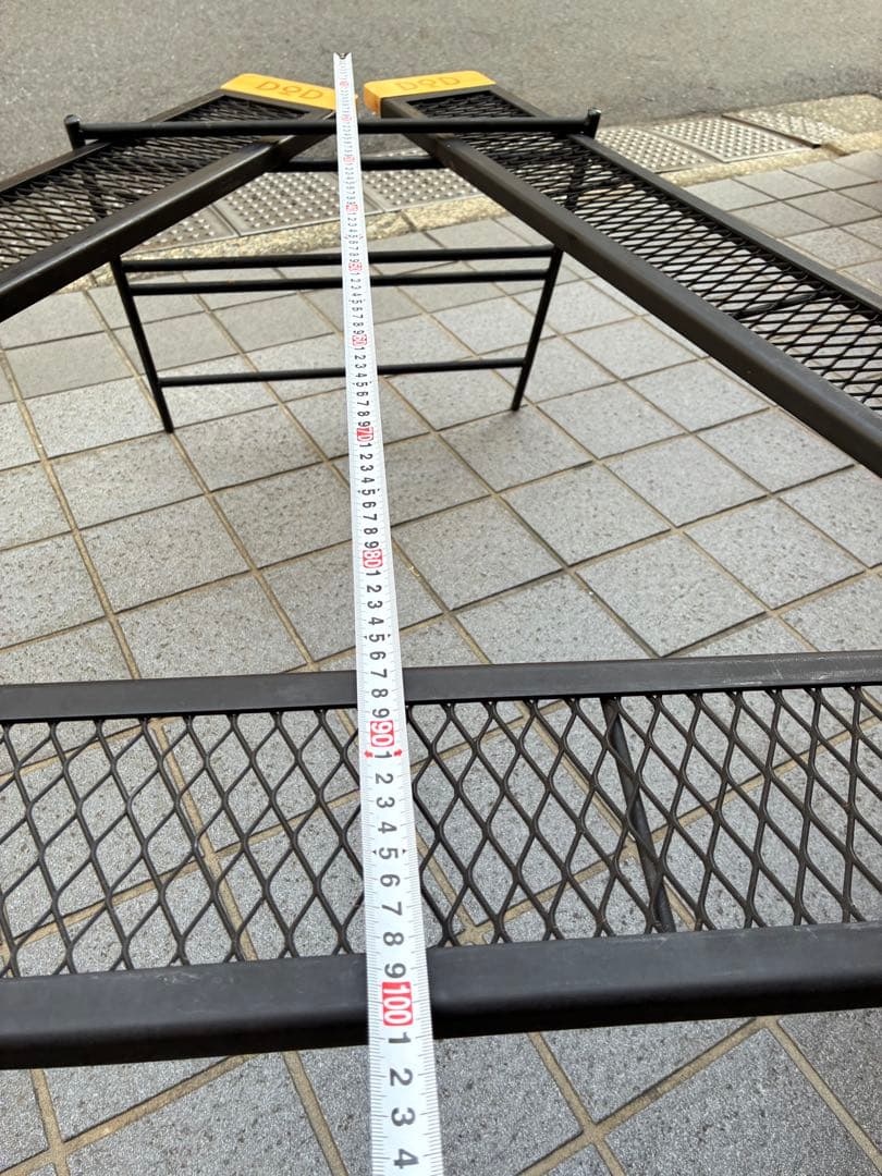 DODテキーラアイアンテーブル脚3つ+手作り棚板+カバーset