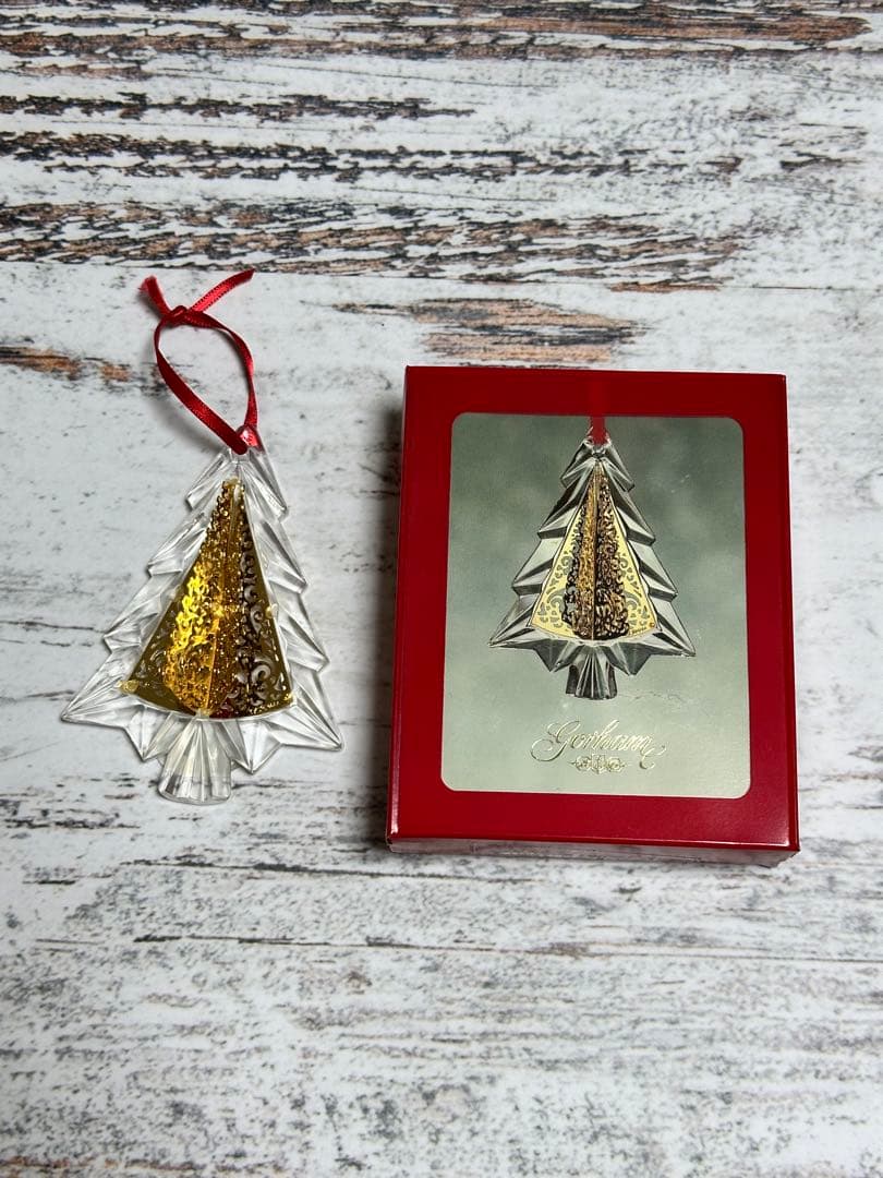 gorham クリスマスツリー クリスタルガラス ゴールド　ドイツ製