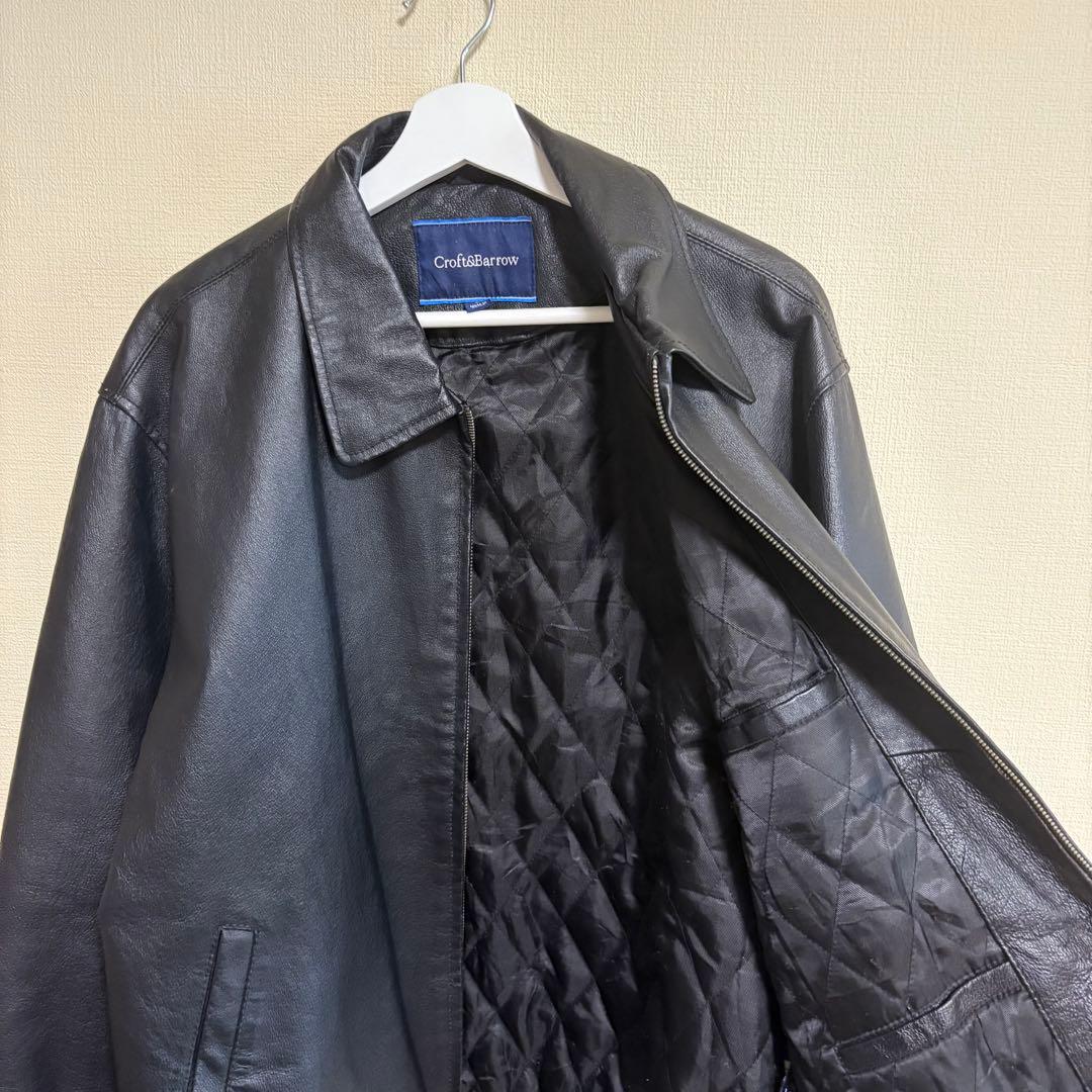 Croft Barrow レザージャケット シングル 革ジャン 本革 ライダース