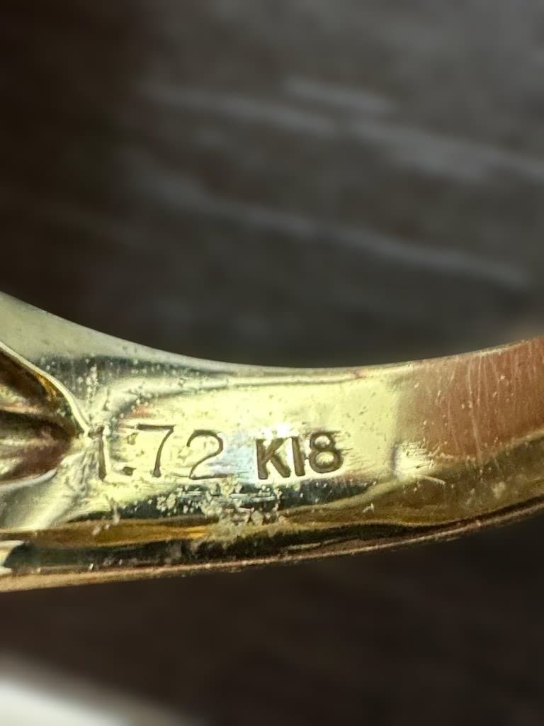 【1月限定特価】K18ダイヤリングミラーカット1.72ct