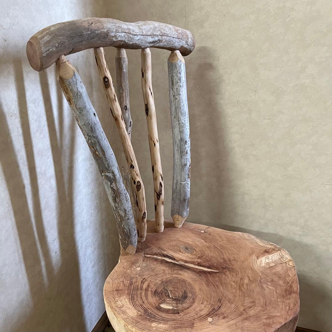 流木の椅子花台スツール流木インテリアディスプレイ台丸太輪切り切り株