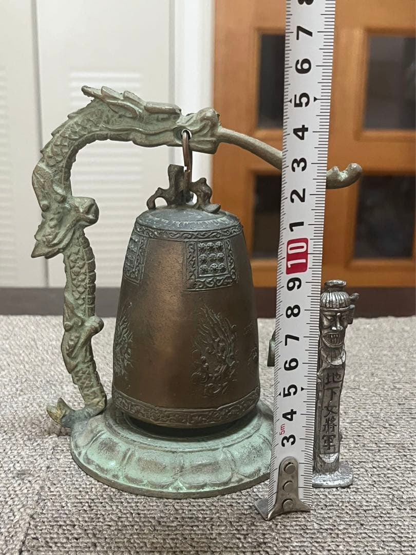 地下女将軍　龍 鐘撞 釣鐘 吊鐘 鐘 置物 金属工芸 時代物 骨董