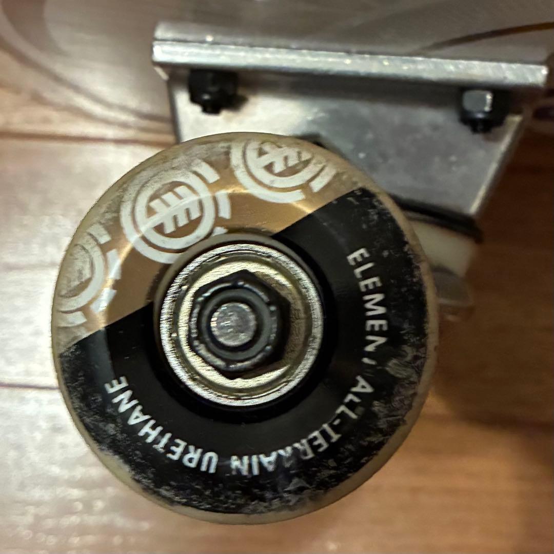 【8インチ】 ELEMENT スケートボード コンプリート ホワイト/ゴールド