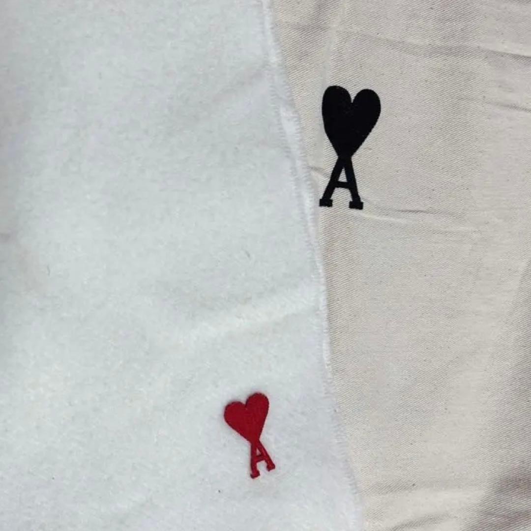 AMI PARIS マフラー 白 ハートAロゴ アミパリス ホワイト