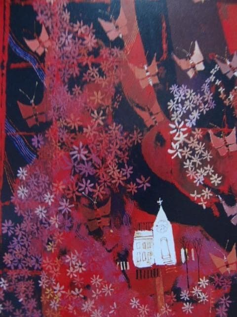 早川 義孝 【花詩】 希少画集画、状態良好、新品高級額装付