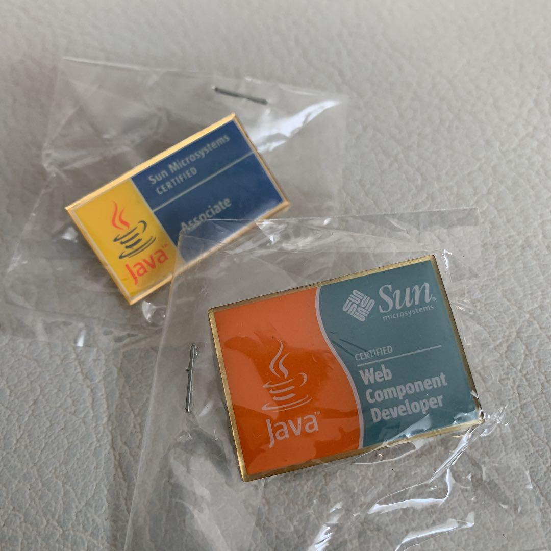 java サンマイクロシステムズ 認定 金 ピンバッジ 2点セット